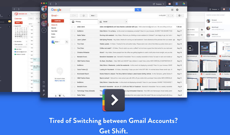 Multiple Google/Gmail Accounts? Try Shift!